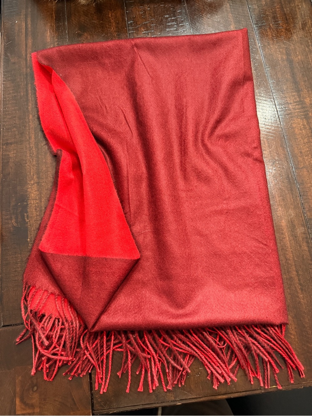 The Collection Two-Tone Red Scarf - Picture 2 of 3